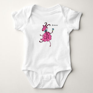 Bodysuit für Baby Girl mit rosa Ziege Strampler