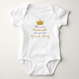 Bodysuit für lila und Goldprinzessinnen Baby Strampler