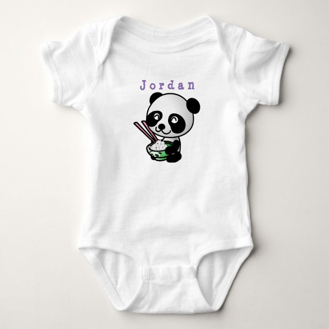Bodysuit lustig , Panda 02 . Baby Bodysuit Baby Strampler (Vorderseite)