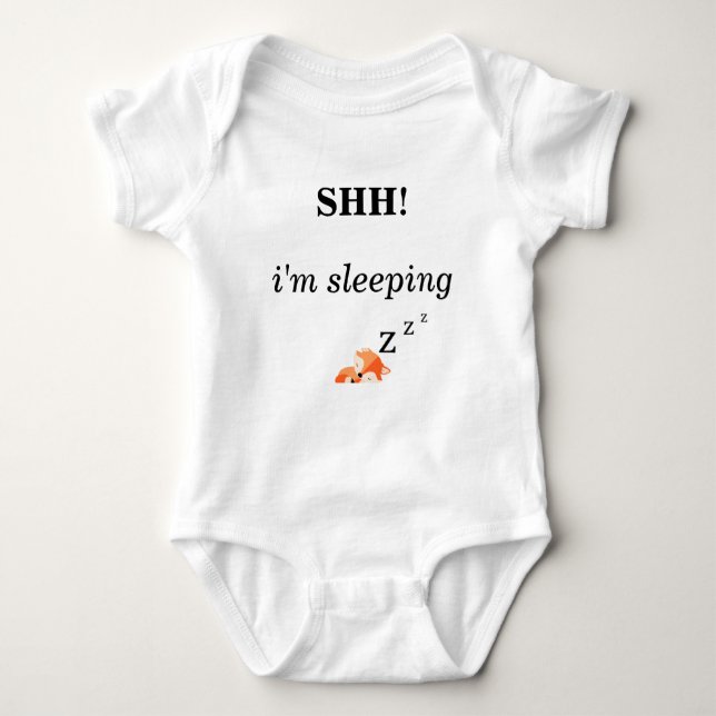 Bodysuit - SHH I m sleeping zzz Baby Fox Baby Strampler (Vorderseite)