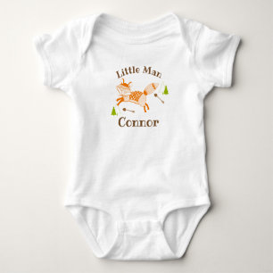 BODYSUITE BABY FOX WOODLAND TRIBAL ORANGE CUSTOM STRAMPLER