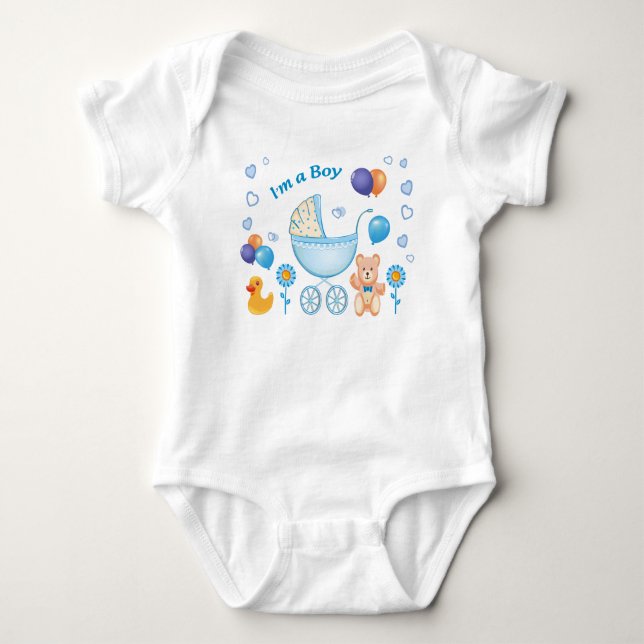 "Bodysuits One-Pieces for boys" "Cute Baby Boy Bod Strampler (Vorderseite)
