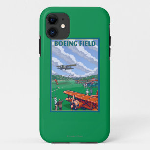 Boeing-Feld-Vintages Reise-Plakat iPhone 11 Hülle