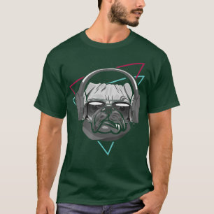 Boer Dog Music Headphones Disco Dj Party T-Shirt