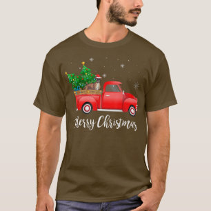 Boer Dog Riding Red Truck Weihnachten T-Shirt