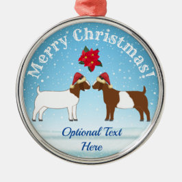 Boer Goat Christmas im Schnee Ornament Aus Metall