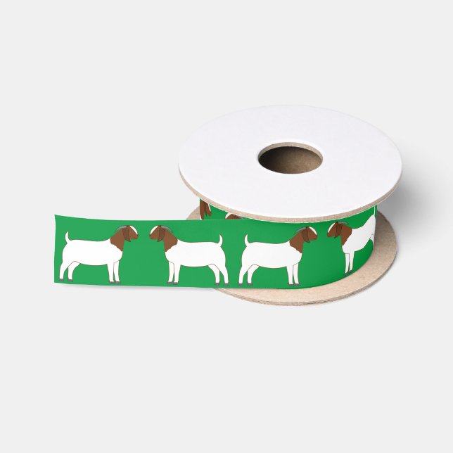 Boer Goat Farm Green Satinband (Spule)