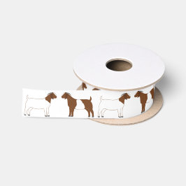 Boer Goat Farm White Satinband
