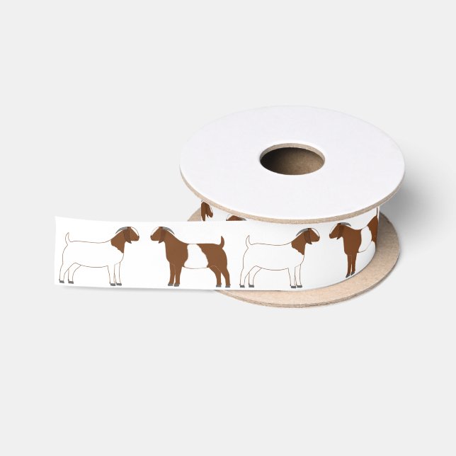 Boer Goat Farm White Satinband (Spule)
