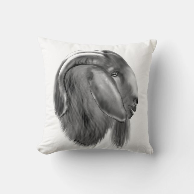 Boer Goat Sketch Herdenname Ziege Kissen (Vorderseite)
