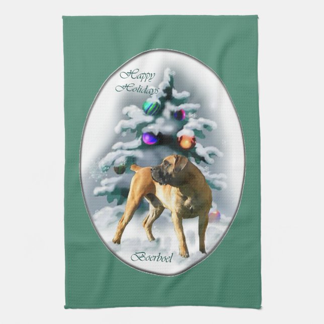 Boerboel Christmas Geschirrtuch (Vertikal)