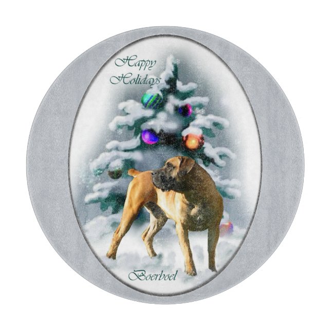 Boerboel Christmas Schneidebrett (Vorderseite)