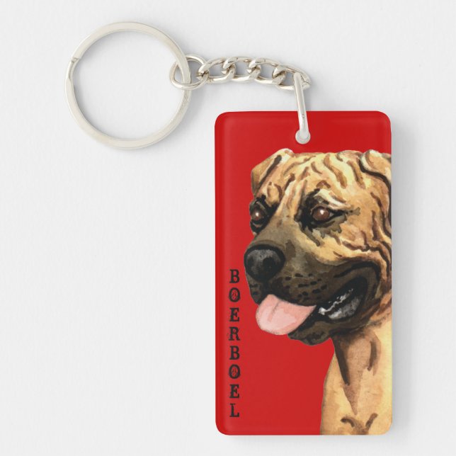 Boerboel-Farbblock Schlüsselanhänger (Vorderseite)