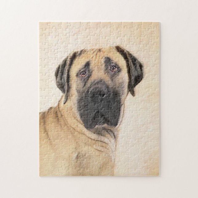 Boerboel-Malerei - Niedliche Original Hunde-Kunst (Vertikal)