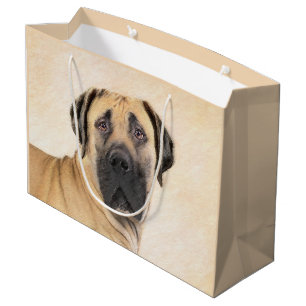 Boerboel-Malerei - Niedliche Original Hunde-Kunst Große Geschenktüte