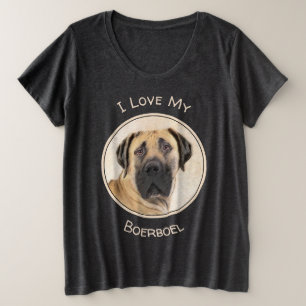 Boerboel-Malerei - Niedliche Original Hunde-Kunst Große Größe T-Shirt