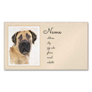 Boerboel-Malerei - Niedliche Original Hunde-Kunst Magnetische Visitenkarte