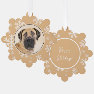 Boerboel-Malerei - Niedliche Original Hunde-Kunst Ornament Karte