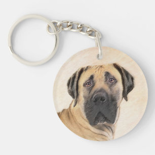 Boerboel-Malerei - Niedliche Original Hunde-Kunst Schlüsselanhänger