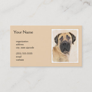 Boerboel-Malerei - Niedliche Original Hunde-Kunst Visitenkarte
