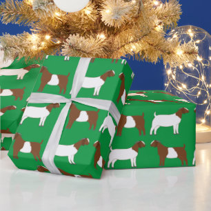Boerziegen auf Grün Geschenkpapier