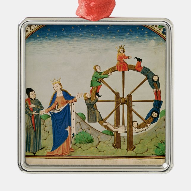 Boethius mit dem Glücksrad Silbernes Ornament (Vorne)