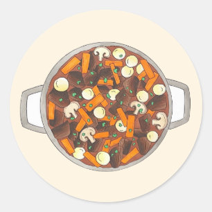 Boeuf Bourguignon Beef Burgundy Stew Französisch F Runder Aufkleber