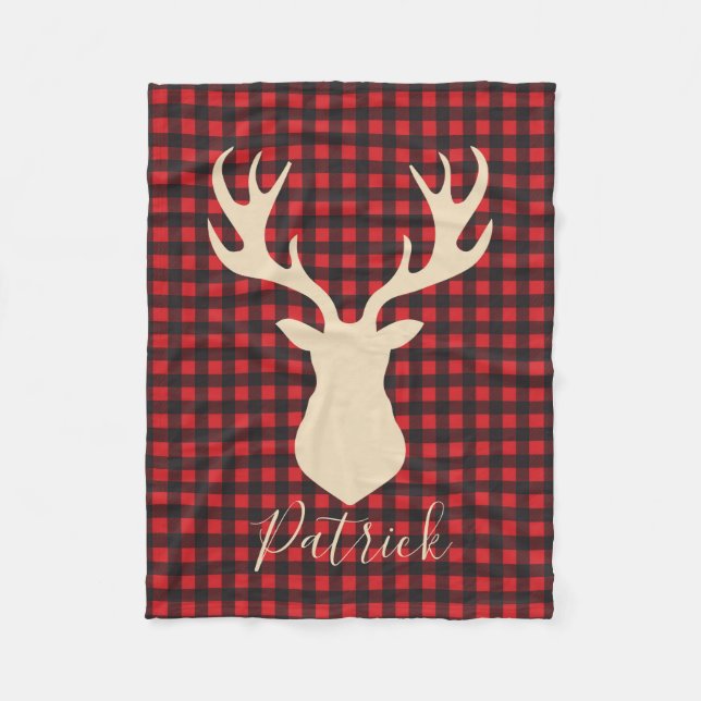 Boeuf de bison plaid couverture personnalisée (Devant)