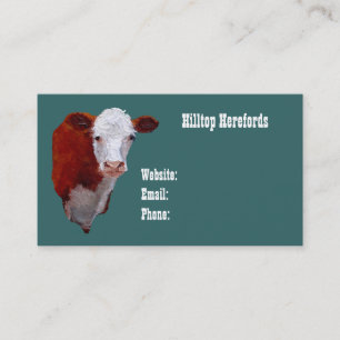 Boeuf de Hereford : Carte de visite : Art peint