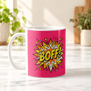BOFF Comic-Book-Pop-Art-Heißrosa-Tasse Kaffeetasse