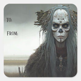 Bog Witch - Lichen und Ghouls Quadratischer Aufkleber