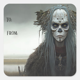 Bog Witch - Lichen und Ghouls Quadratischer Aufkleber