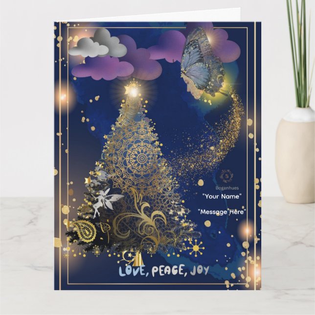 Boganhues Imprimer Carte de voeux de Noël pliée (Devant)