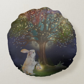 Boganhues "Pipa & Marlow" verzauberter Wald-Druck Rundes Kissen
