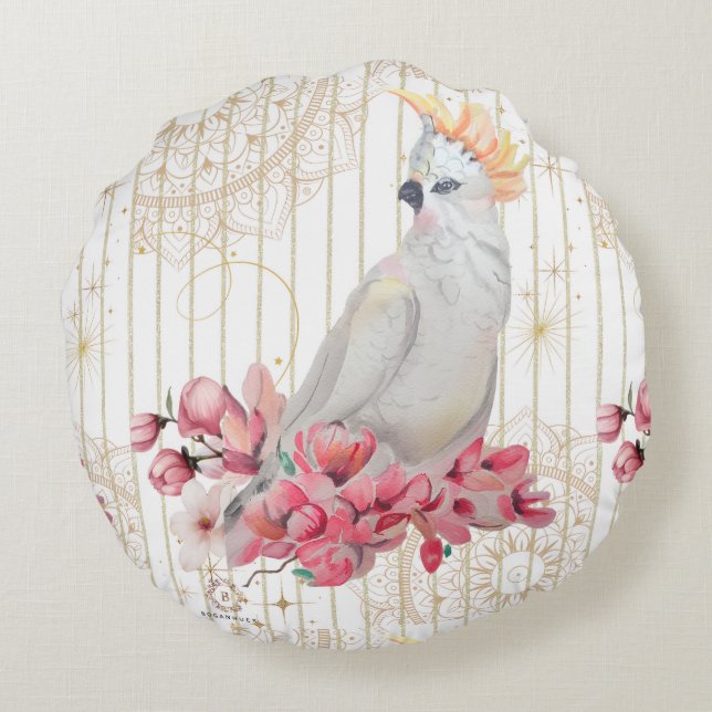 Boganhues Premium Style Print Rundes Kissen (Rückseite)