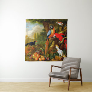 Bogdani Jakob Two Macaws a Cockatoo Wandteppich