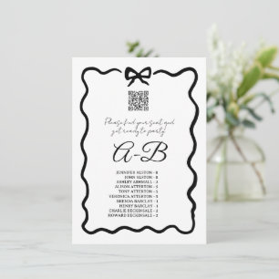 Bogen Alphabetischer Sitzplan, Hochzeitstischkarte Einladung