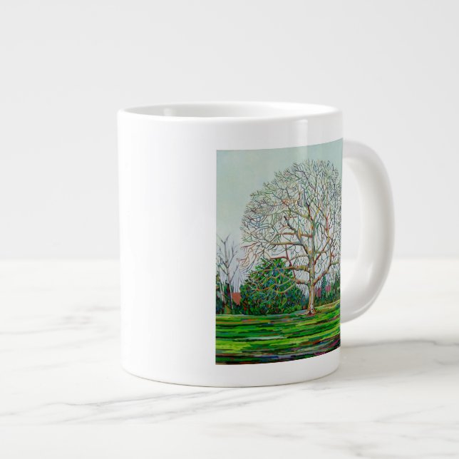 Bogen-Baum-Winter Jumbo-Tasse (Vorderseite Rechts)