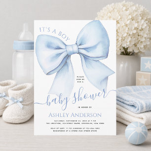 Bogen Blau und Weiß Aquarell Baby-Party "Es ist ei Einladung