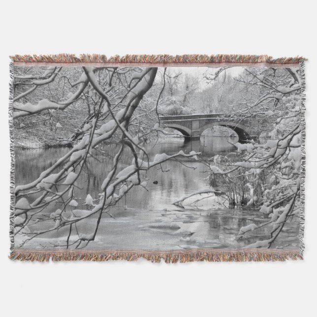 Bogen-Brücke über gefrorenem Fluss im Winter Decke (Vorderseite)