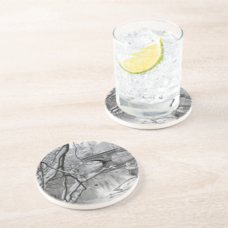 Bogen-Brücke über gefrorenem Fluss im Winter Getränkeuntersetzer