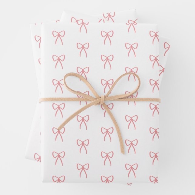 Bögen Coquette in hellrosa Wrapping Paper Geschenkpapier Set (Beispiel)