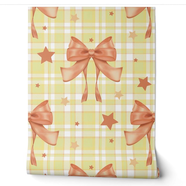 Bogen der gelben Orange Feminine Coquette Tapete (Abrollen)