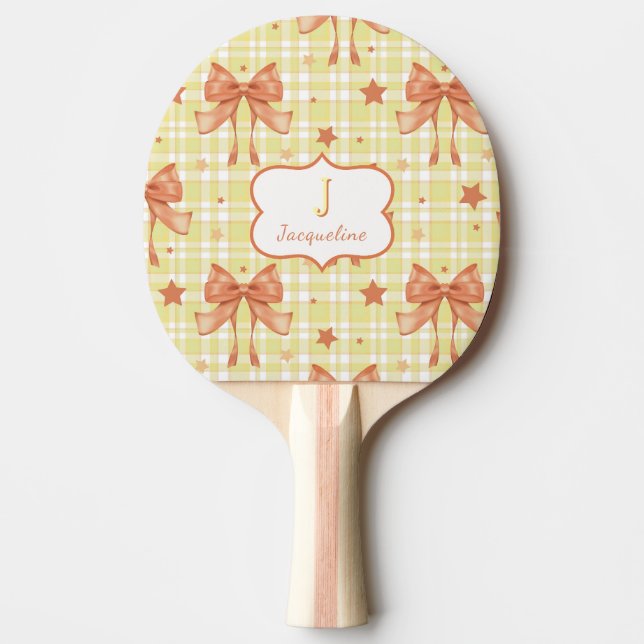 Bogen der gelben Orange Feminine Coquette Tischtennis Schläger (Vorderseite)
