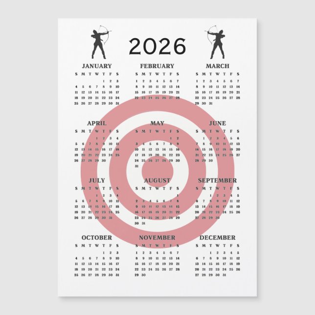 Bogen-Design 2026 Kalender Magnetkarte (Vorderseite)