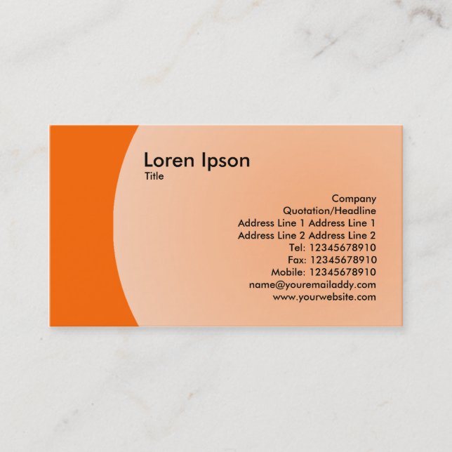 Bogen-Entwurf - Orange Visitenkarte (Vorderseite)