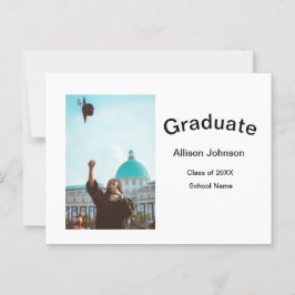 Bogen Foto Moderne, schlichte Graduierungsparty Postkarte