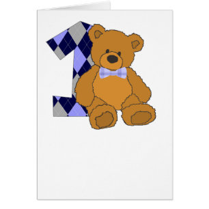 Bogen-Krawatteteddy-Bär mit Nr. 1