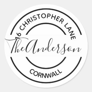 Bogen mit 20 Aufklebern - Familie oder Unternehmen Runder Aufkleber