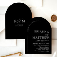 Bogen Moderne Schwarz-Weiß-Minimalist-Hochzeit